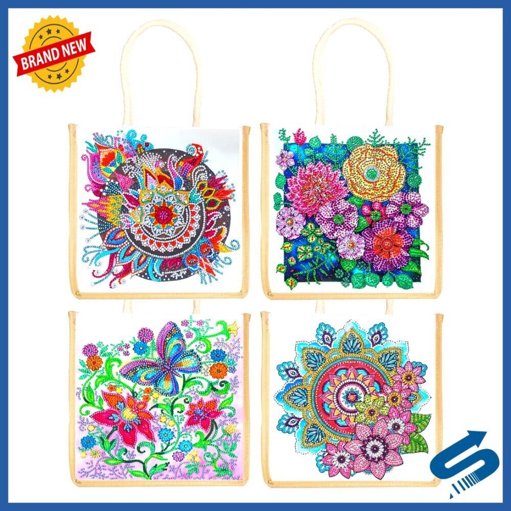 DIY Diamond Painting Canvas Tote Bags Boho Art Kits Handmade Gifts Reusable